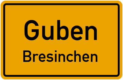 Straßenverzeichnis Guben Bresinchen