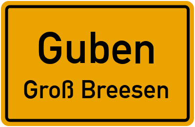 Straßenverzeichnis Guben Groß Breesen