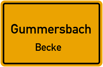 Ortsschild Gummersbach Becke