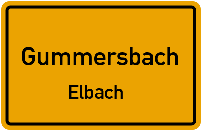 Ortsschild Gummersbach Elbach