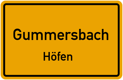 Ortsschild Gummersbach Höfen