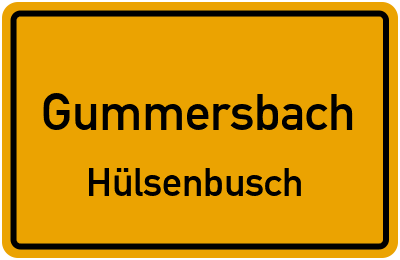 Ortsschild Gummersbach Hülsenbusch