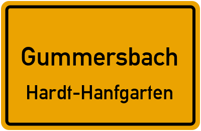 Ortsschild Gummersbach Hardt-Hanfgarten
