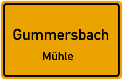 Ortsschild Gummersbach Mühle