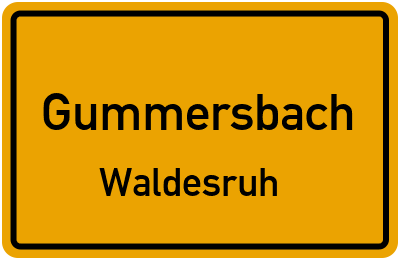 Ortsschild Gummersbach Waldesruh