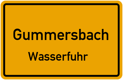 Ortsschild Gummersbach Wasserfuhr