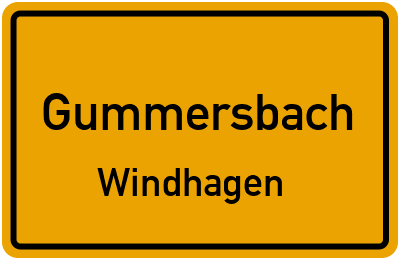 Ortsschild Gummersbach Windhagen