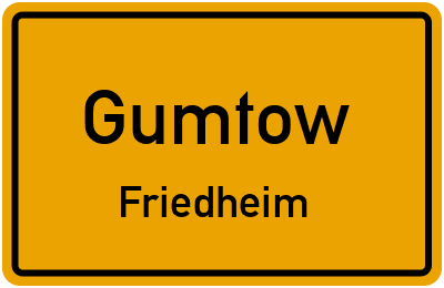 Straßenverzeichnis Gumtow Friedheim