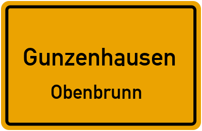 Ortsschild Gunzenhausen Obenbrunn