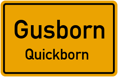 Ortsschild Gusborn Quickborn