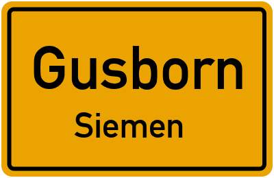 Straßenverzeichnis Gusborn Siemen