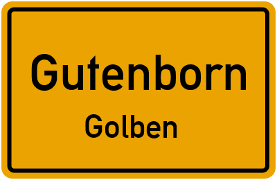 Straßenverzeichnis Gutenborn Golben
