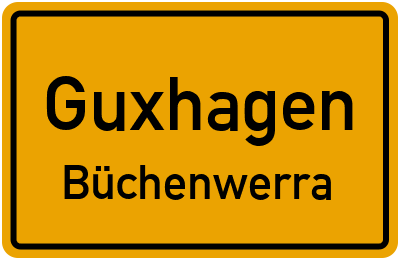 Ortsschild Guxhagen Büchenwerra