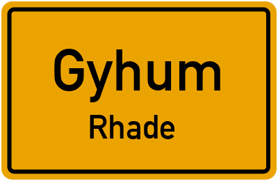 Ortsschild Gyhum Rhade