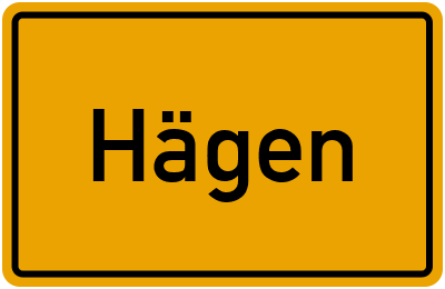 Ortsschild von Gemeinde Hägen in Schleswig-Holstein