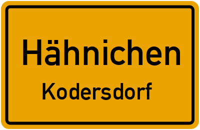 Straßenverzeichnis Hähnichen Kodersdorf