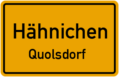 Straßenverzeichnis Hähnichen Quolsdorf