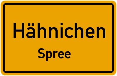Straßenverzeichnis Hähnichen Spree