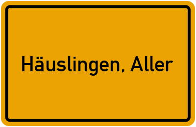 Ortsschild von Gemeinde Häuslingen, Aller in Niedersachsen