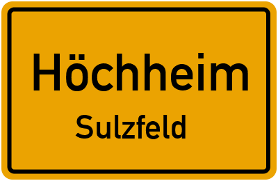 Straßenverzeichnis Höchheim Sulzfeld