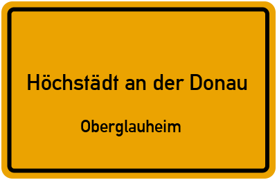 Straßenverzeichnis Höchstädt an der Donau Oberglauheim