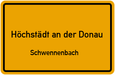 Straßenverzeichnis Höchstädt an der Donau Schwennenbach