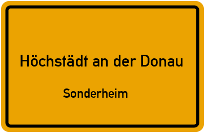 Straßenverzeichnis Höchstädt an der Donau Sonderheim