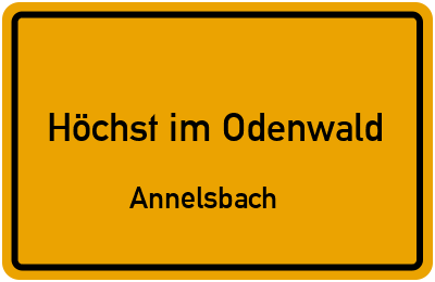 Straßenverzeichnis Höchst im Odenwald Annelsbach