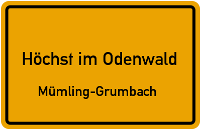 Straßenverzeichnis Höchst im Odenwald Mümling-Grumbach
