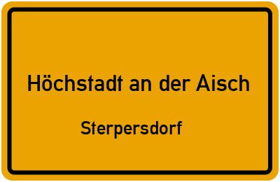 Straßenverzeichnis Höchstadt an der Aisch Sterpersdorf