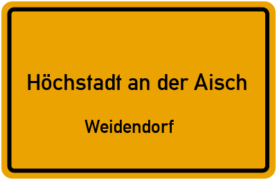 Straßenverzeichnis Höchstadt an der Aisch Weidendorf