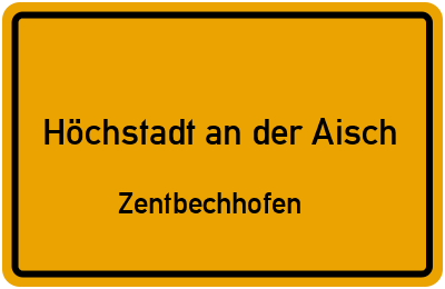 Straßenverzeichnis Höchstadt an der Aisch Zentbechhofen