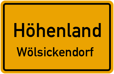 Straßenverzeichnis Höhenland Wölsickendorf