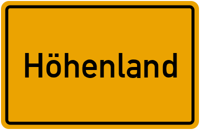 Ortsschild von Gemeinde Höhenland in Brandenburg