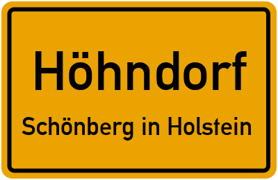 Straßenverzeichnis Höhndorf Schönberg in Holstein