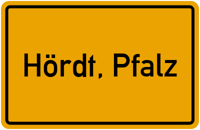 Ortsschild von Gemeinde Hördt, Pfalz in Rheinland-Pfalz