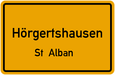 Ortsschild Hörgertshausen St. Alban