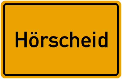 Ortsschild von Gemeinde Hörscheid in Rheinland-Pfalz