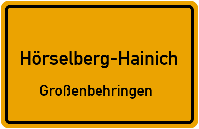 Straßenverzeichnis Hörselberg-Hainich Großenbehringen