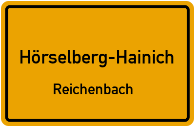Ortsschild Hörselberg-Hainich Reichenbach