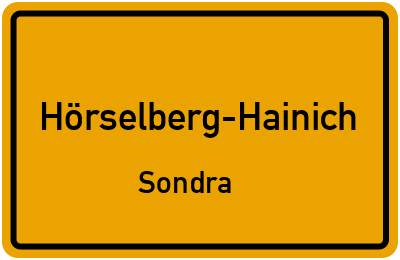 Ortsschild Hörselberg-Hainich Sondra