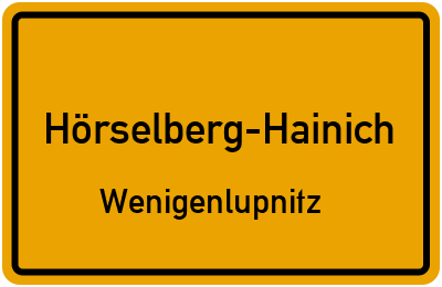 Ortsschild Hörselberg-Hainich Wenigenlupnitz