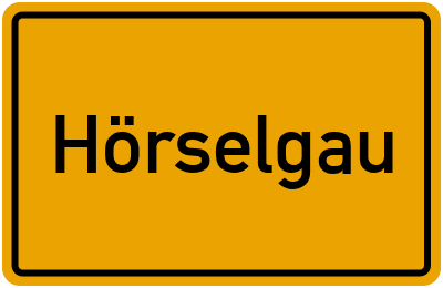 Ortsschild von Gemeinde Hörselgau in Thüringen