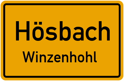 Ortsschild Hösbach Winzenhohl