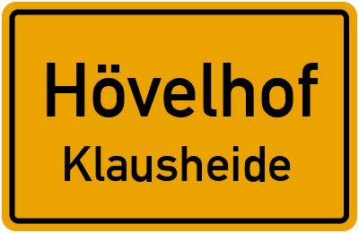 Straßenverzeichnis Hövelhof Klausheide