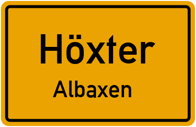 Ortsschild Höxter Albaxen