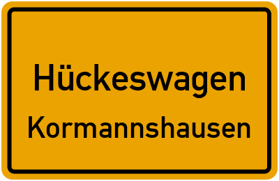 Ortsschild Hückeswagen Kormannshausen