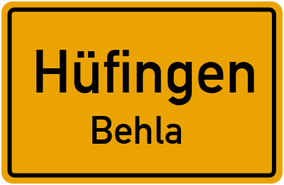 Straßenverzeichnis Hüfingen Behla