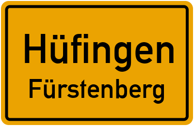 Ortsschild Hüfingen Fürstenberg