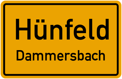 Ortsschild Hünfeld Dammersbach